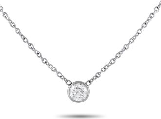 Luxury Bazaar 14K White Gold 0.80ct Diamond Pendant Necklace MF10-121525
