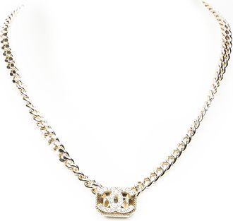 Chanel CC Rhinestone Chain Choker Ketting