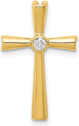 Diamond2Deal 10k Yellow Gold AA Diamond Cross Pendant