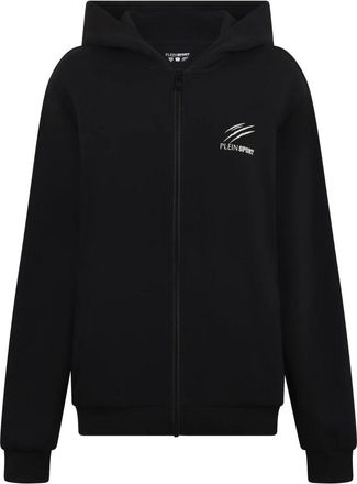 Plein Sport Pique Zip Hoodie Icon - Heren - Sportshirts - Zwart - 3XL - Polyester - Fitness