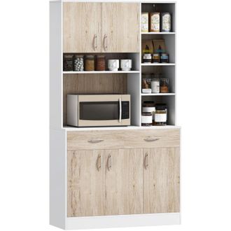 HOMCOM Homcom - Kitchen Buffet w/ Hutch Multi Storage Cupboard Cabinet Server Sideboard