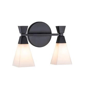 Netlighting Bowtie 2 Light Bathroom Wall Lamp Matte Black IP44