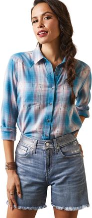 Ariat Womens Billie Jeans Western Shirt Long Sleeve in Idabel Dobby Plaid, Size X-Small, by Ariat