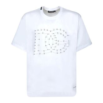 Dolce & Gabbana T-Shirts, male, White, M, Cotton T-shirt with Logo