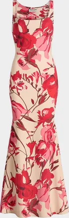 La Petite Robe Di Chiara Boni Lijia Floral Sleeveless Column Gown