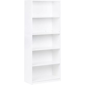 Beliani Libreria a 5 ripiani in truciolato bianco Zehna