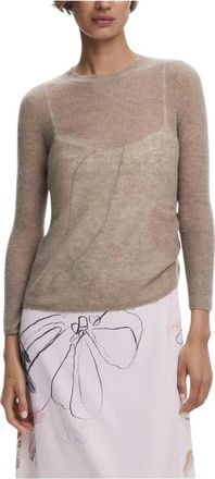 Desigual Elegante Witte Polyester Jurk - Dames - Ronde hals truien - Beige - XS - Polyester - Truien & Vesten
