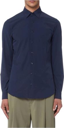 Michael Kors Classic Blue Shirt - Heren - Casual Overhemden - Blauw - S - Nylon - Overhemden