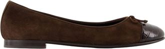 Tory Burch Tory Burch, Ballerinas, female, Brown, Size: 7 US Brown Leather Cap Toe Ballerinas