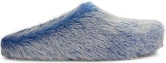 Marni LONG HAIR CALFSKIN FUSSBETT SABOT BLUE LILAC SLIPPERS