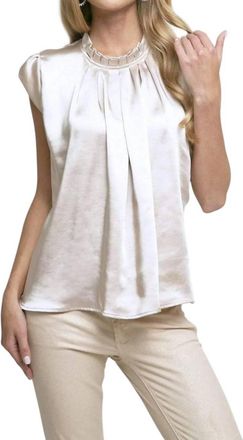 Eva Franco Annik Satin Blouse In Champagne