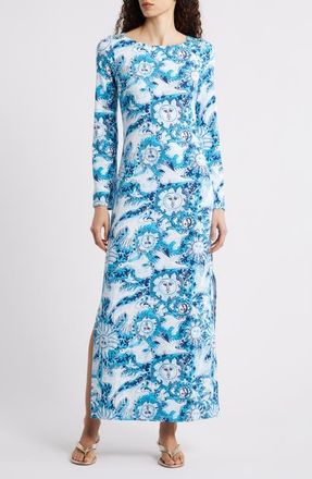 Lilly Pulitzer Breena Seagull Print Maxi Dress in Bellevue Blue Lilly Gulls at Nordstrom, Size Xx-Small