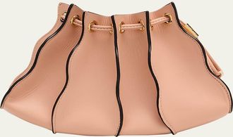 Ulla Johnson Adria Small Pleated Wave Leather Crossbody Bag