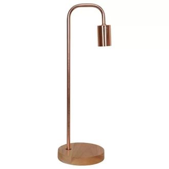 Opjet 010388 - L&aacute;mpara De Mesa brook &Oslash;15x49cm - Metal Acabado Cobre - Base De Madera - Opjet