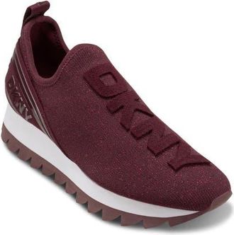 DKNY Abbi Knit Sneaker in Burgundy at Nordstrom, Size 6.5