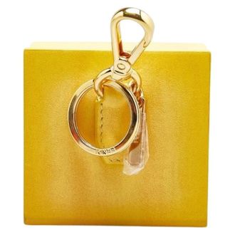 Fendi Pre-owned Leather key-holders - Dames - Pre-owned - Geel - Maat: ONE Size Leer