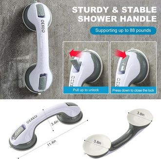 No Brand 2 Asideros De Seguridad Con Ventosa Para Ducha Y Ba&ntilde;era - Barra De Apoyo Antideslizante Para Ducha, Ideal Para Personas Mayores Y Discapacitadas