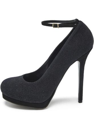 Fendi glitter platform pumps - Black
