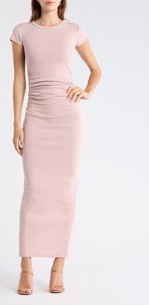 AllSaints Katarina Slim Fit Cap Sleeve Maxi Dress in Mauve Chalk Pink at Nordstrom Rack, Size 10 Us / 14 Uk
