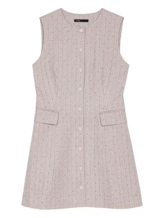 Maje rhinestone suit dress - women - Polyester/Elastane/Viscose/Viscose - 36 - Grey