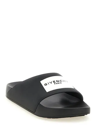 Givenchy Label Logo Mules - Black
