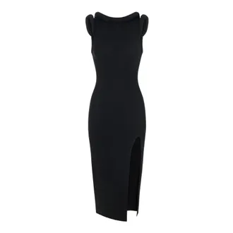 Elisabetta Franchi Dames, Jurken, Zwart, Maat: XL Viscose