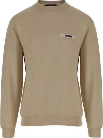 Jacquemus Sweatshirts, male, Beige, Size: M Le Sweatshirt Gros Grain Sweatshirt