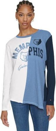 Tommy Jeans Womens Tommy Jeans White/Light Blue Memphis Grizzlies Amelia Color Blocked Long Sleeve T-Shirt at Nordstrom, Size Medium