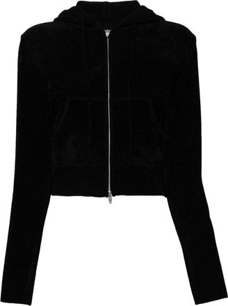 Juun.J zip up hoodie - women - Polyester/Nylon/Rayon/Polyurethane - 36 - Black