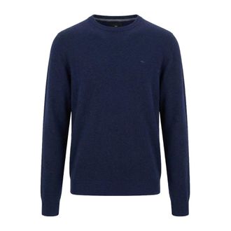 Fynch-Hatton Truien & Vesten, Heren, Blauw, XL, Ronde hals gebreid