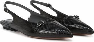 Franco Sarto Womens Emma Mary Jane Slingback Flats In Black Snake