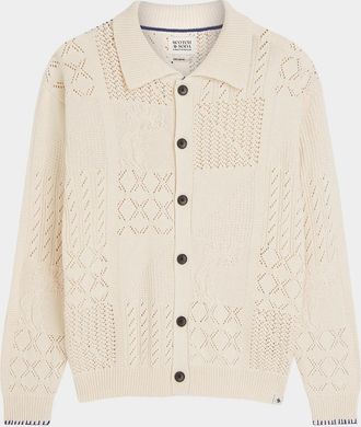 Scotch & Soda Men & apos;s Multi-Stitch Cotton Knit Cardigan