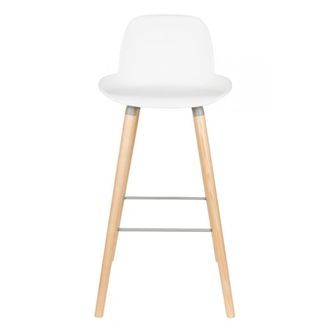 Zuiver Taburete de bar de polipropileno con base de madera
