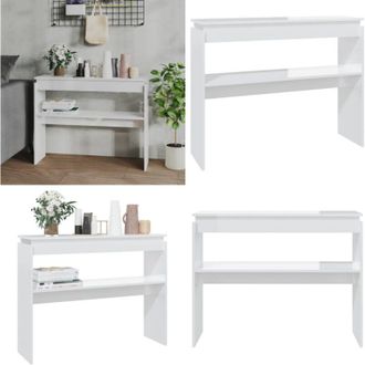 vidaXL Tavolino Consolle Bianco Lucido 102x30x80 cm Legno Multistrato - Tavolo da ingresso - Tavolo da salotto