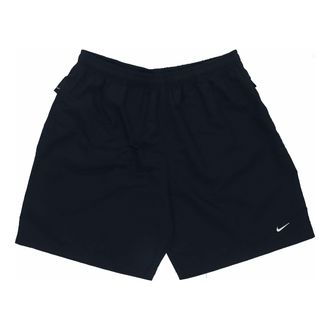 Nike Logo Micro Mark Breathable Solid Color Shorts Couple Style Black DM4402-010