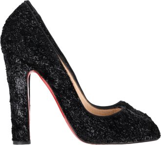 Christian Louboutin Pre-owned Womens Chunky Heel Pumps in Black Pony Hair Wool - Size EU 38