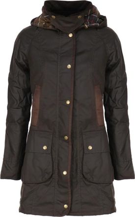 Barbour Klassieke olijfkleurige gewaxte katoenen jas - Dames - Parka Jassen - Groen - L - Katoen - Jassen