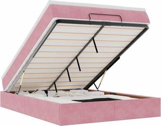 vidaXL Estructura Cama Otomana Colch&oacute;n Terciopelo Rosa 140x200cm Vidaxl