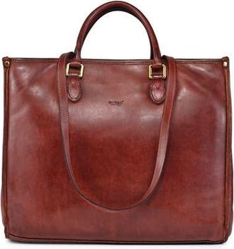 OLD TREND Clivia Genuine Leather Structured Carryall Tote in Brown at Nordstrom