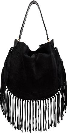 Isabel Marant Oskan Hobo Fringed Suede Shoulder bag - Black - One Size