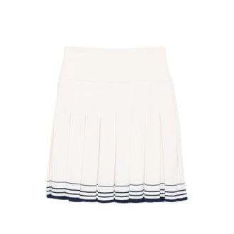 Shushu/Tong Pleated Striped-trim Mini Skirt