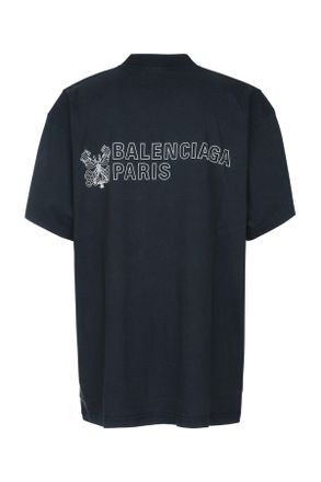 Balenciaga Mens Oversized T-Shirt Fadedwashedblackw T Cotton T-shirts And Polos