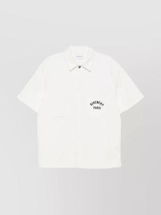 Givenchy cotton short-sleeve logo-embroidered shirt