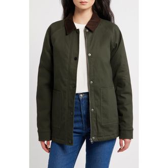 Thread & Supply Stretch Cotton Twill Chore Coat in Dark Green at Nordstrom, Size X-Large