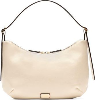 Frances Valentine Starr Crinkled Leather Hobo Bag in Oyster at Nordstrom