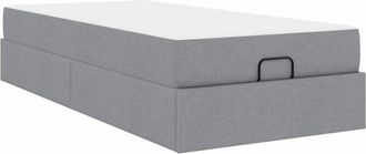 vidaXL Vidaxl - Estructura De Cama Con Colch&oacute;n Gris Claro 90 X 190 Cm Tela