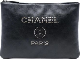 Chanel Pre-owned Clutches, female, Black, Size: ONE SIZE Pre-owned Pouch