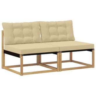 vidaXL Sof&aacute; Intermedio De Exterior Madera Maciza De Acacia Y Textileno Vidaxl