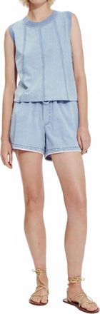 M&eacute;lissa Nepton Olive Denim Top In Chambray Blue