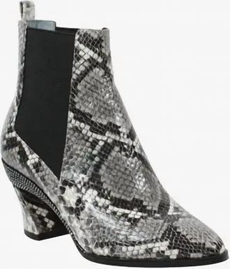J. Rene&eacute; Womens Carlee Almond Toe Booties In Black/white Snake Print
